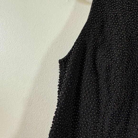 Carmen Marc Valvo Beaded Moc Neck Top - Picture 3 of 13